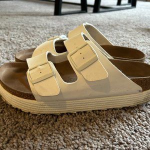 White Platform Birkenstocks